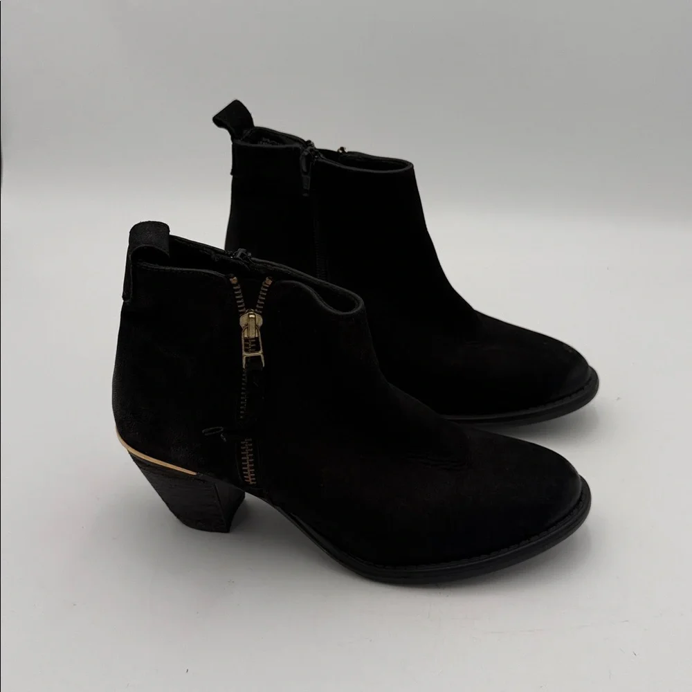 Steve Madden Elegant Black Ankle Boots women 8.5 leather festival retro Y2K